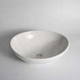 Load image into Gallery viewer, CLAYA Oval-40 above counter basin in gloss white ceramic. 410mm oval basin with non-overflow waste, ideal for modern bathroom vanities.-Basin Sink-Ezymall AU
