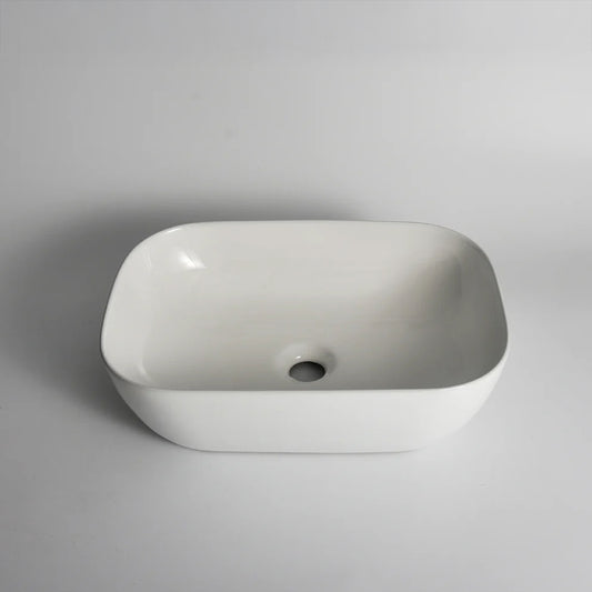 CLAYA oval 46 oval ceramic above counter basin 460mm gloss white