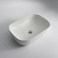 Load image into Gallery viewer, CLAYA Oval-46 above counter basin in matte white ceramic. 460mm oval basin with non-overflow waste, ideal for modern bathroom vanities.-Basin Sink-Ezymall AU
