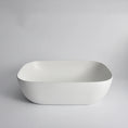 Load image into Gallery viewer, CLAYA Oval-46 above counter basin in matte white ceramic. 460mm oval basin with non-overflow waste, ideal for modern bathroom vanities.-Basin Sink-Ezymall AU
