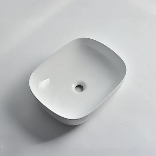 CLAYA oval 48 oval ceramic above counter basin 485mm gloss white – view 2