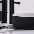 Load image into Gallery viewer, CLAYA P-Arrow-36 above counter basin with textured matte black finish. 360mm round ceramic basin for modern bathroom spaces.-Basin Sink-Ezymall AU
