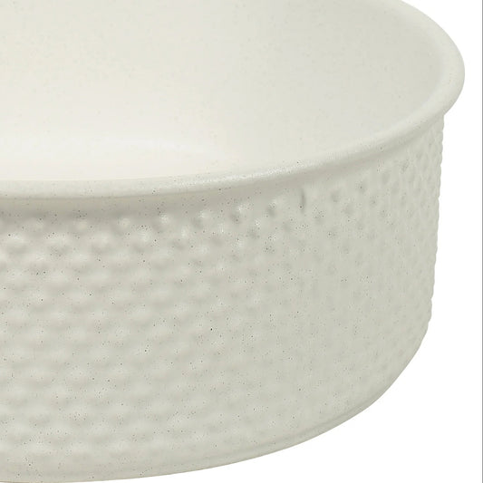 CLAYA p tessina 385 385mm above counter round basin textured matte white – view 2
