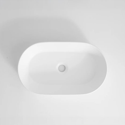 CLAYA pill 52 ceramic 525mm above counter basin matte white – view 2