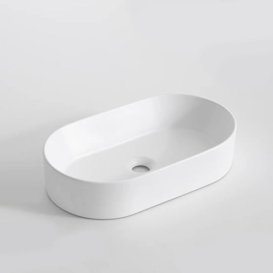 CLAYA pill 52 ceramic 525mm above counter basin matte white