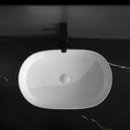 Load image into Gallery viewer, CLAYA Pill-60 fluted above counter basin in matte white ceramic. 605mm oval basin with non-overflow waste for modern bathroom vanities.-Basin Sink-Ezymall AU
