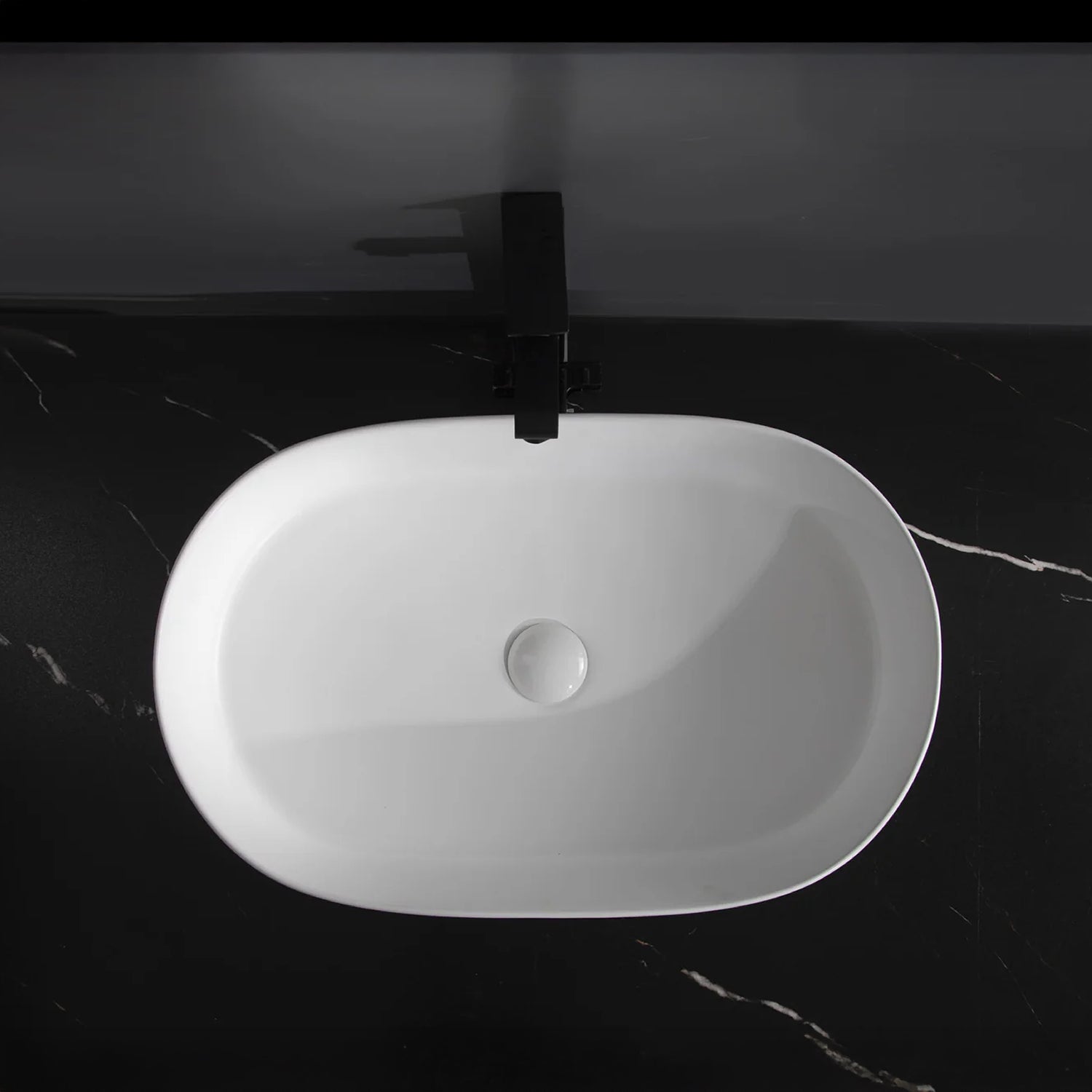 CLAYA Pill-60 fluted above counter basin in matte white ceramic. 605mm oval basin with non-overflow waste for modern bathroom vanities.-Basin Sink-Ezymall AU