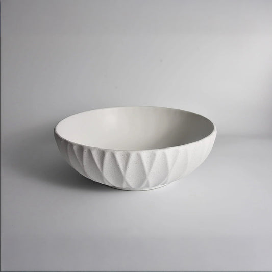 CLAYA polar 40 ruby ceramic above counter basin texture white – view 2