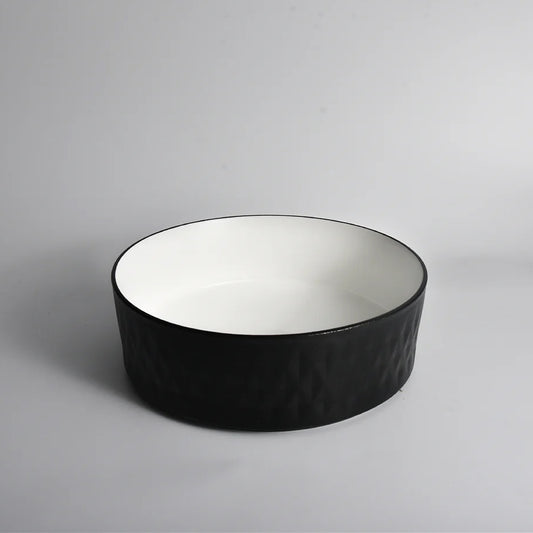 CLAYA polar diamond 36 round ceramic above counter basin textured matte black – view 2