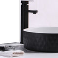 Load image into Gallery viewer, CLAYA Polar-36 diamond textured basin with matte black finish. 360mm round ceramic basin for modern bathroom spaces.-Basin Sink-Ezymall AU
