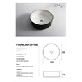 Load image into Gallery viewer, CLAYA Polar-36 diamond textured basin with matte black finish. 360mm round ceramic basin for modern bathroom spaces.-Basin Sink-Ezymall AU
