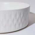Load image into Gallery viewer, CLAYA Polar-36 diamond textured basin with matte white finish. 360mm round ceramic basin for modern bathroom spaces.-Basin Sink-Ezymall AU
