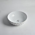 Load image into Gallery viewer, CLAYA Ruby-40 above counter basin in gloss white fine ceramic. Modern 395mm bathroom basin with non-overflow waste, ideal for stylish bathroom vanities.-Basin Sink-Ezymall AU
