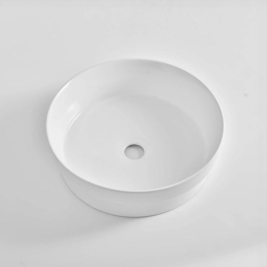 CLAYA semi 40 ceramic semi inset round basin gloss white – view 2