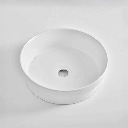 CLAYA semi 40 ceramic semi inset round basin matte white – view 2