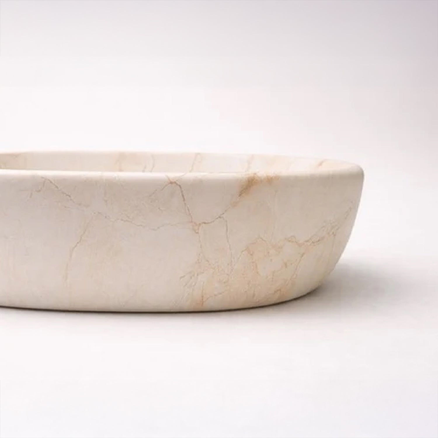 CLAYA Serra-48 above counter basin with matte stone marble look finish. 485mm oval ceramic basin for modern bathroom vanities.-Basin Sink-Ezymall AU