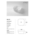 Load image into Gallery viewer, CLAYA SQ-37 above counter basin in gloss white ceramic. 370mm square basin with no overflow, ideal for modern bathroom vanities.-Basin Sink-Ezymall AU
