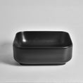 Load image into Gallery viewer, CLAYA SQ-385 matte black above counter basin made from fine ceramic. 380mm square basin with non-overflow waste for modern bathrooms.-Basin Sink-Ezymall AU
