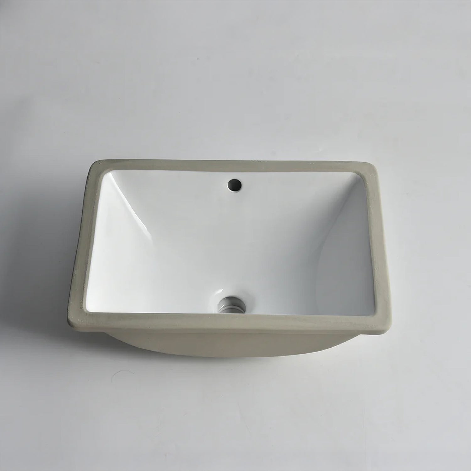 CLAYA UM-465 under counter basin in gloss white ceramic. 465mm undermount basin with overflow for modern bathroom vanities.-Basin Sink-Ezymall AU