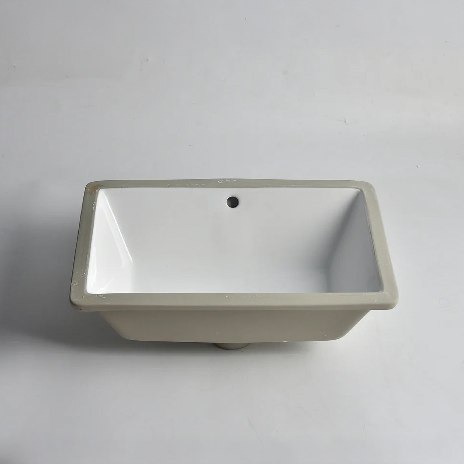 CLAYA UM-5334 under counter basin in gloss white ceramic. 530mm undermount basin with overflow for modern bathroom vanities.-Basin Sink-Ezymall AU
