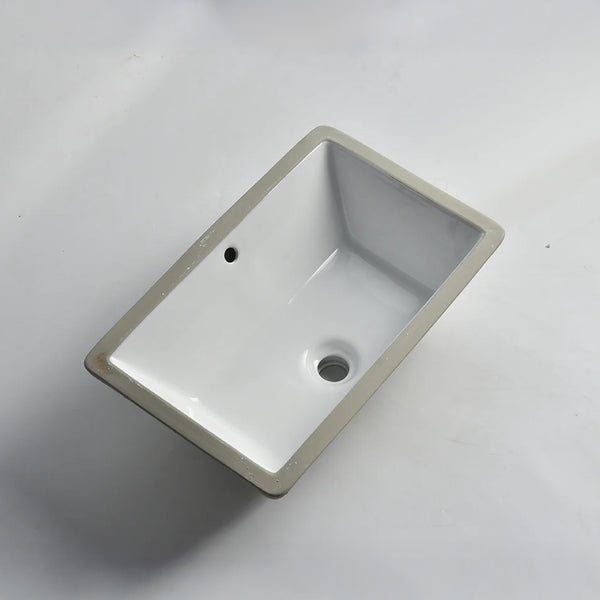 CLAYA UM-5334 under counter basin in gloss white ceramic. 530mm undermount basin with overflow for modern bathroom vanities.-Basin Sink-Ezymall AU