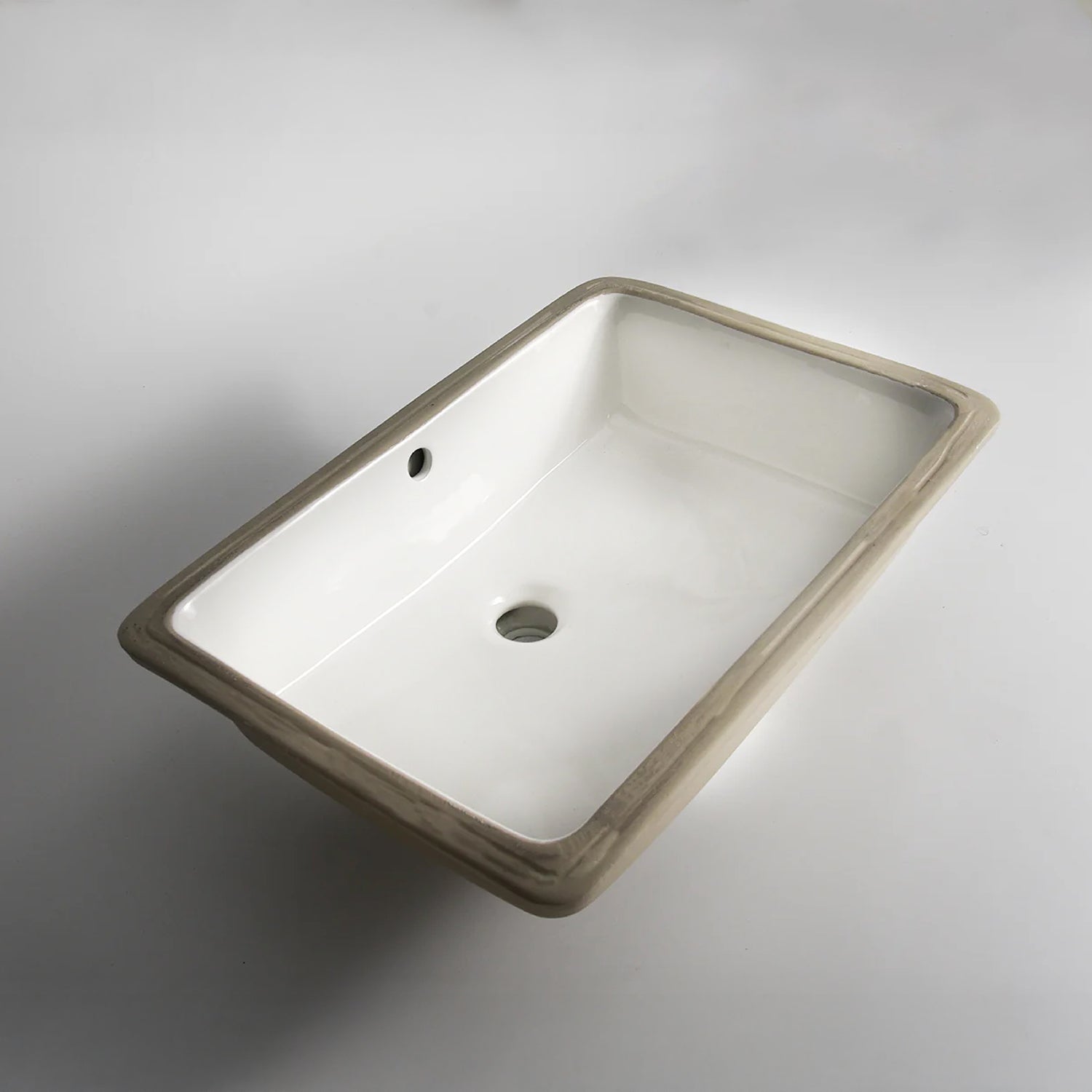 CLAYA UM-5337 under counter basin in gloss white ceramic. 530mm undermount basin with overflow for modern bathroom vanities.-Basin Sink-Ezymall AU