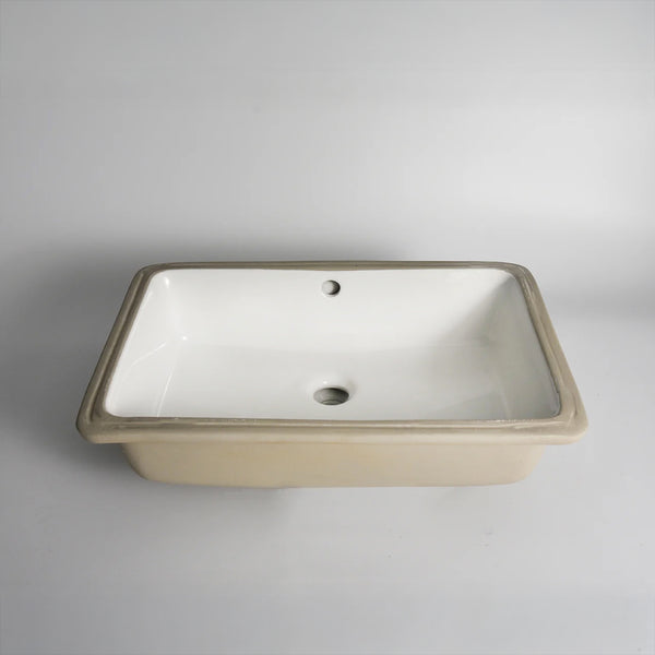 CLAYA UM-5337 under counter basin in gloss white ceramic. 530mm undermount basin with overflow for modern bathroom vanities.-Basin Sink-Ezymall AU