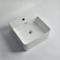 Load image into Gallery viewer, CLAYA WH-42 basin in gloss white ceramic. 420mm basin suitable for wall hung or above counter installation with overflow design.-Basin Sink-Ezymall AU
