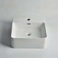 Load image into Gallery viewer, CLAYA WH-42 basin in gloss white ceramic. 420mm basin suitable for wall hung or above counter installation with overflow design.-Basin Sink-Ezymall AU
