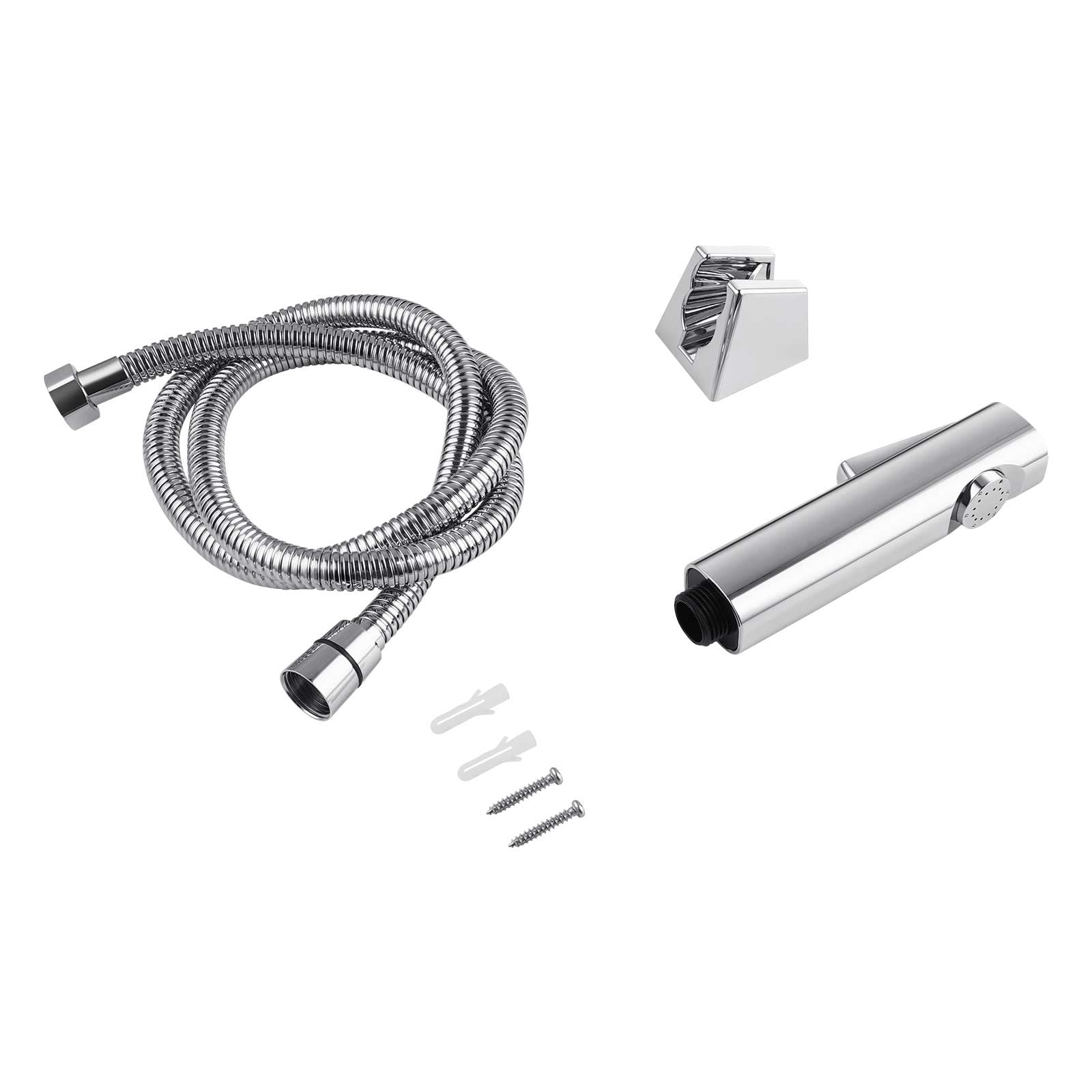 Complete chrome bidet spray set with brass diverter. Easy to install, durable and hygienic solution for modern bathrooms.-Bidet-Ezymall AU