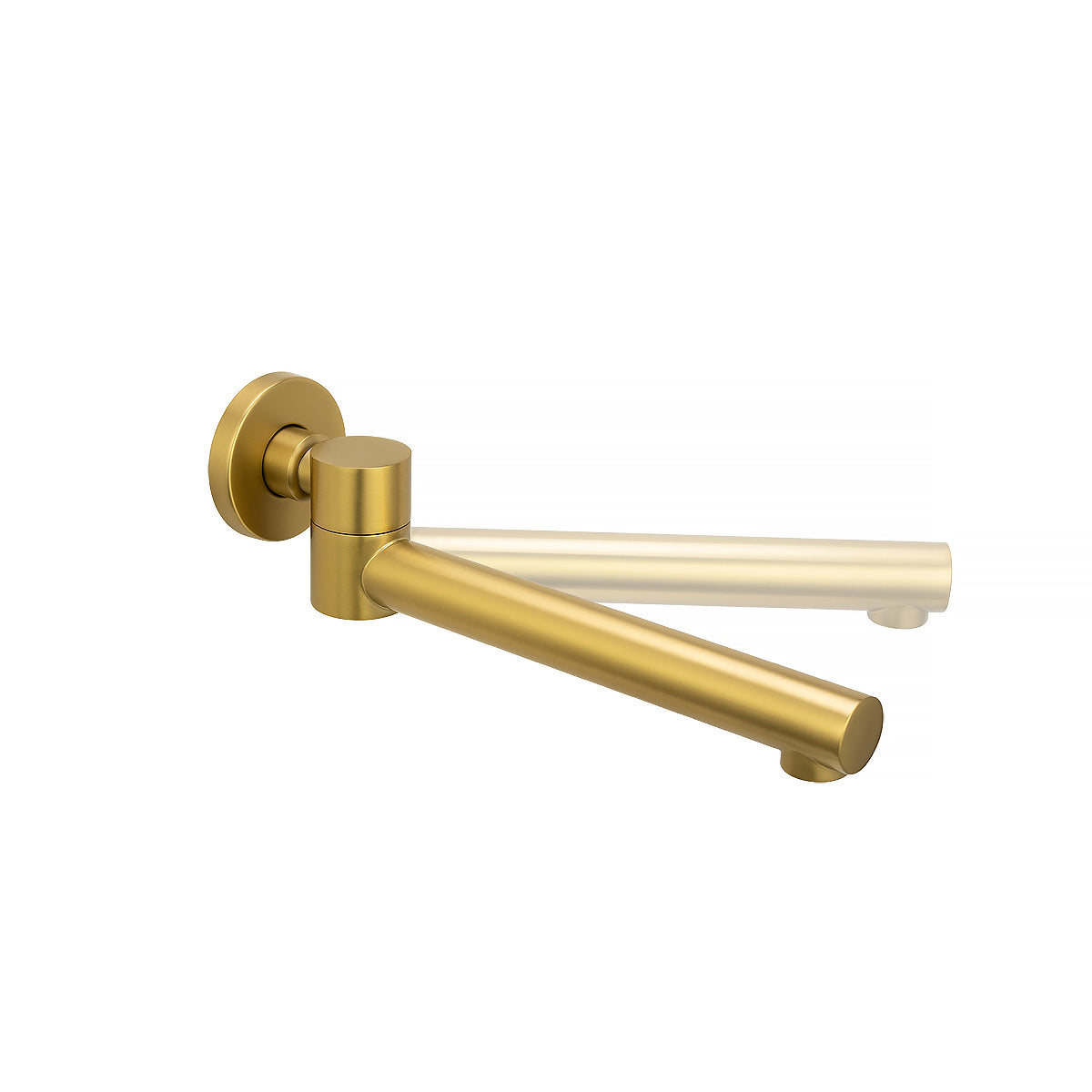 Solid Brass Basin/Bath Swivel Wall Spout Round - Brushed Brass Gold