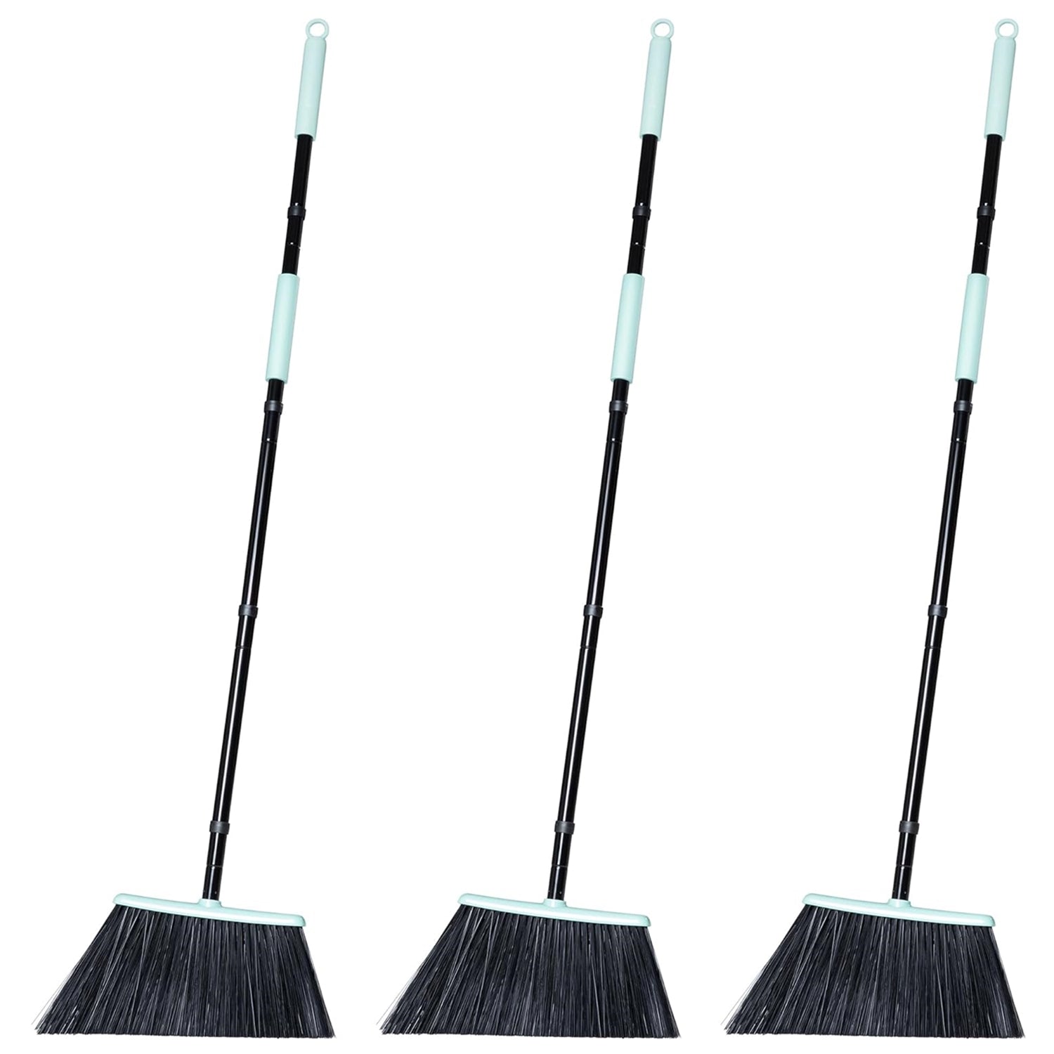 The DALIPER Heavy-Duty Angled Outdoor Broom features a 60° bristle design and a 140cm adjustable handle. Perfect for outdoor cleaning. Get yours today!-Cleaning Products-3 x Heavy Duty Brooms-Ezymall AU