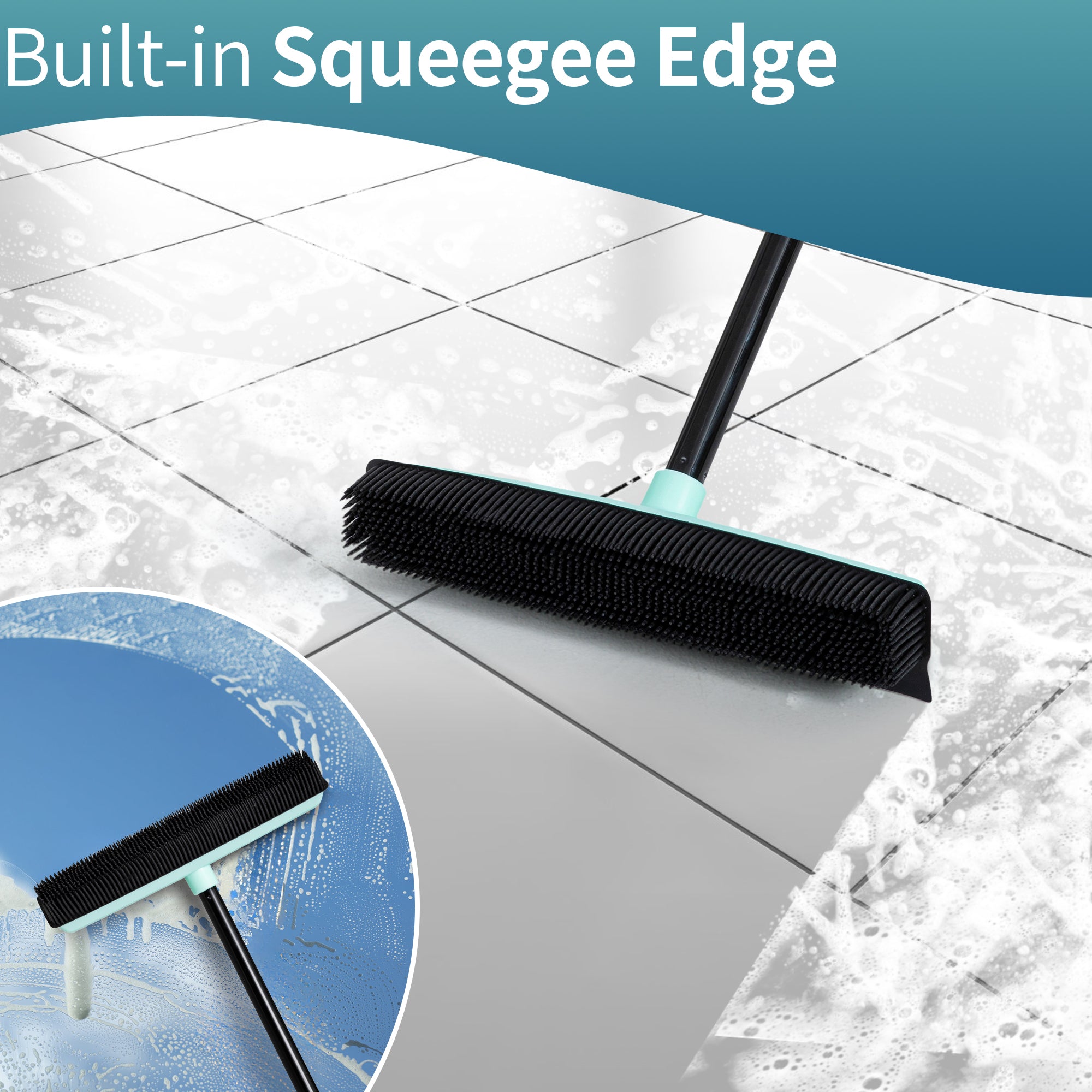 Remove pet hair with the DALIPER 3-in-1 Rubber Broom. It features a squeegee, sweeper, and lint brush. Order now from Ezymall Australia today!-Cleaning Products-Ezymall AU