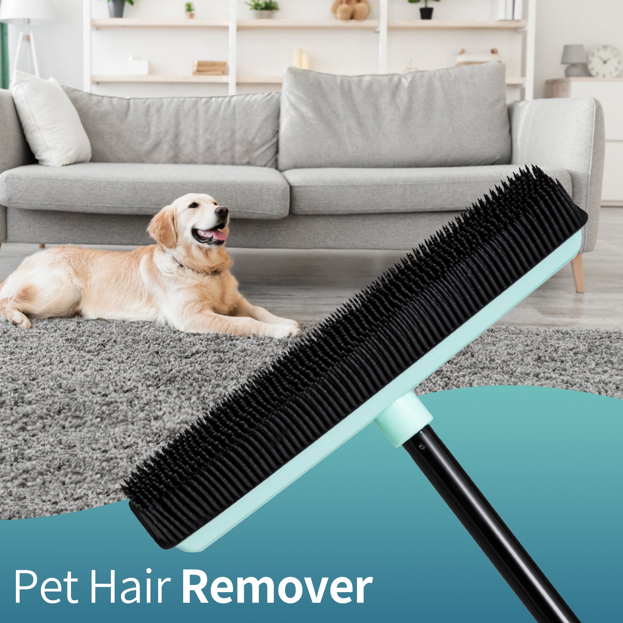 Remove pet hair with the DALIPER 3-in-1 Rubber Broom. It features a squeegee, sweeper, and lint brush. Order now from Ezymall Australia today!-Cleaning Products-Ezymall AU