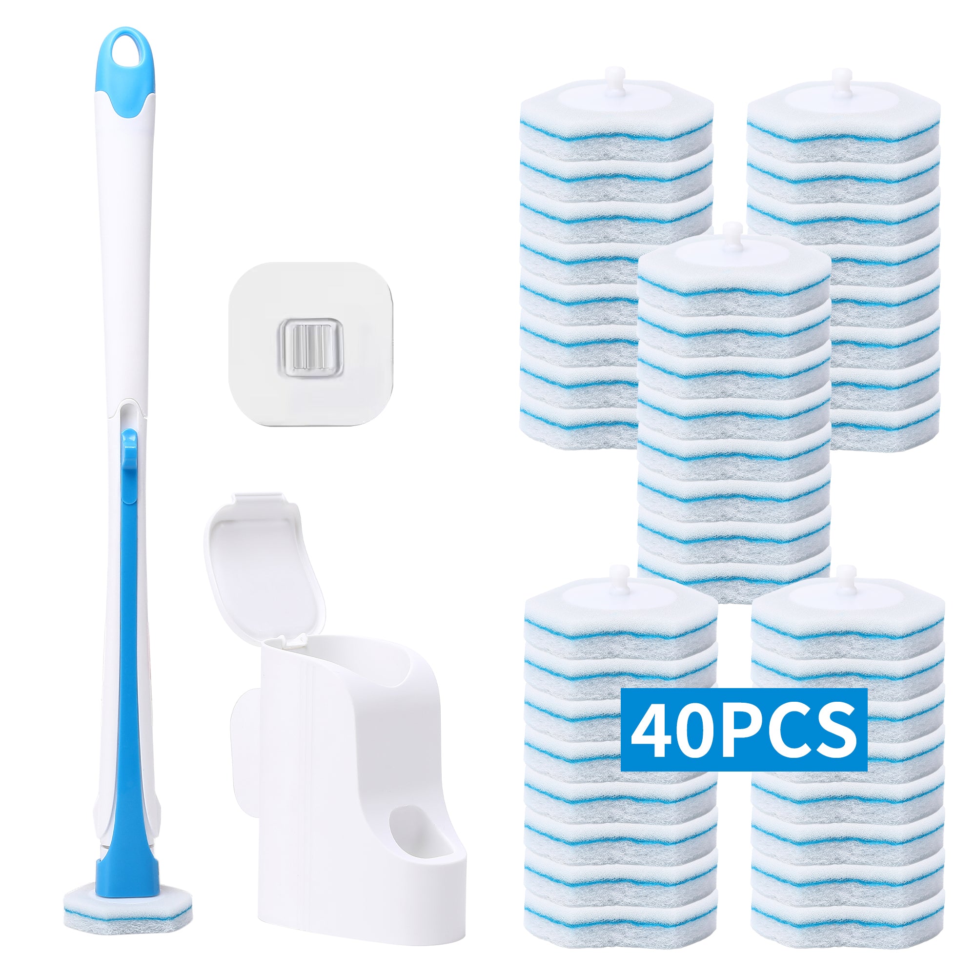 Keep your toilet clean and hygienic with the DALIPER Disposable Toilet Brush. Includes 40PCS refills for easy and convenient cleaning. A must-have for every bathroom.-Cleaning Products-Toilet Brush Kit +48PCS Refills-Ezymall AU