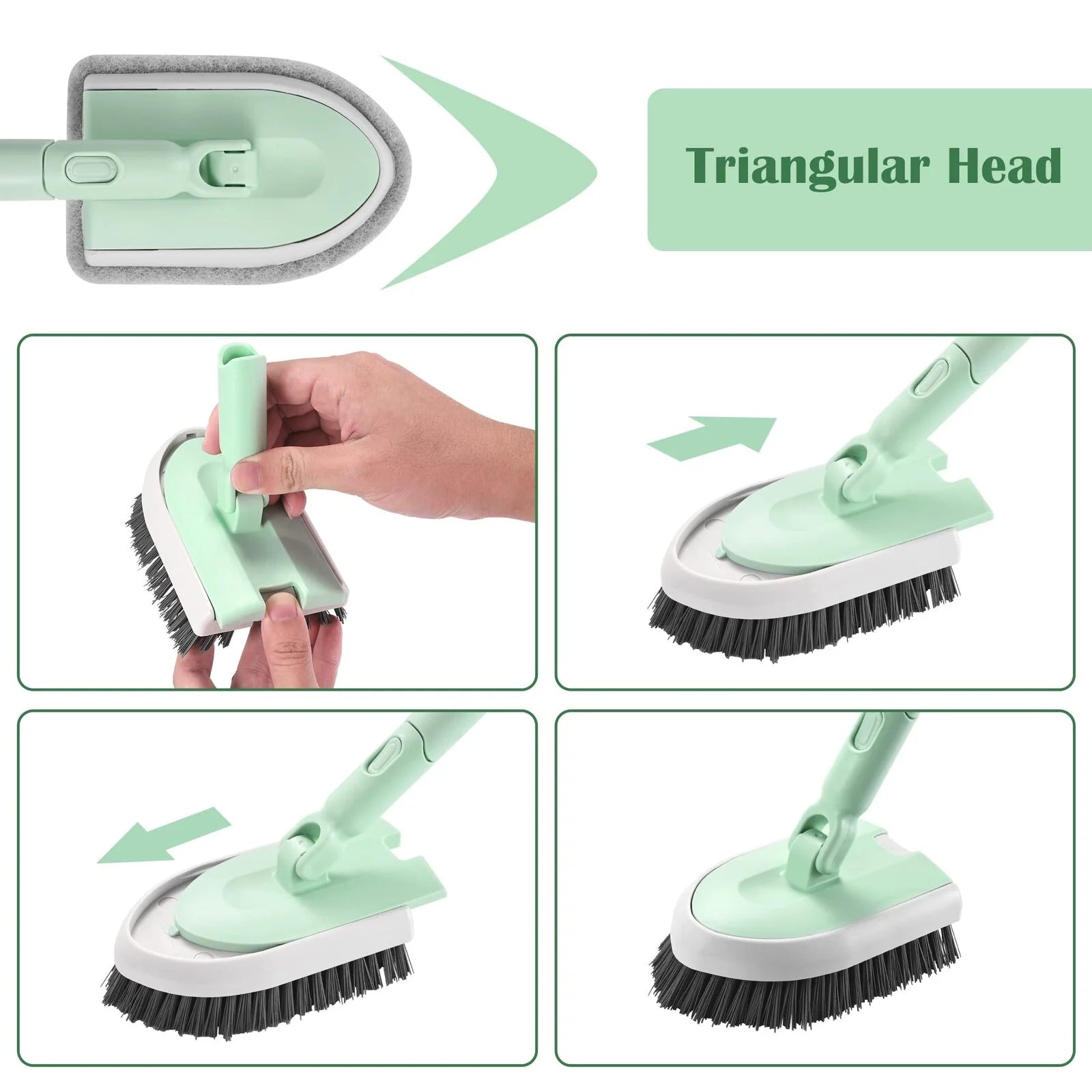 Clean your tiles and tub with the DALIPER Extendable Tile and Tub Brush. Perfect shower scrubber for hard-to-reach areas. Buy now at Ezymall Australia!-Cleaning Products-Tub Brush + 1 Scourer Head-Ezymall AU