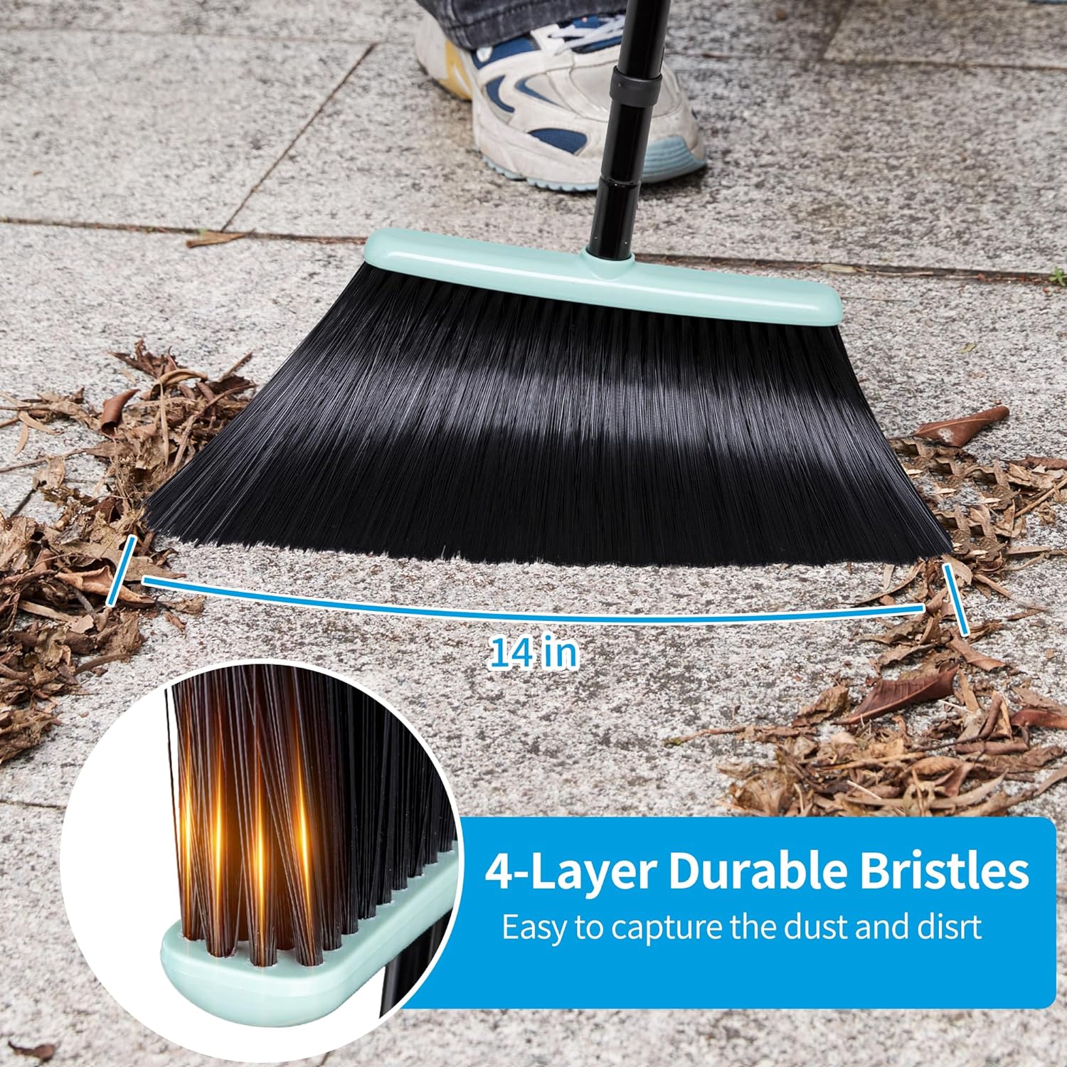 The DALIPER Heavy-Duty Angled Outdoor Broom features a 60° bristle design and a 140cm adjustable handle. Perfect for outdoor cleaning. Get yours today!-Cleaning Products-1 x Heavy Duty Broom-Ezymall AU