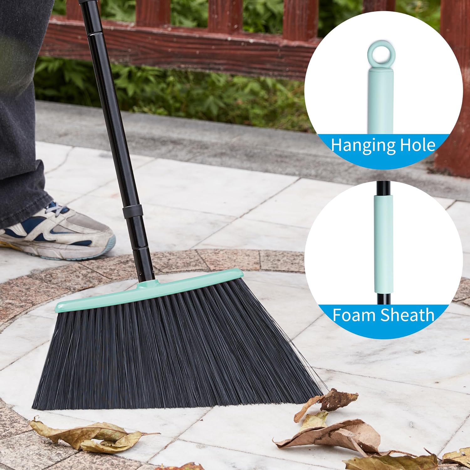 The DALIPER Heavy-Duty Angled Outdoor Broom features a 60° bristle design and a 140cm adjustable handle. Perfect for outdoor cleaning. Get yours today!-Cleaning Products-1 x Heavy Duty Broom-Ezymall AU