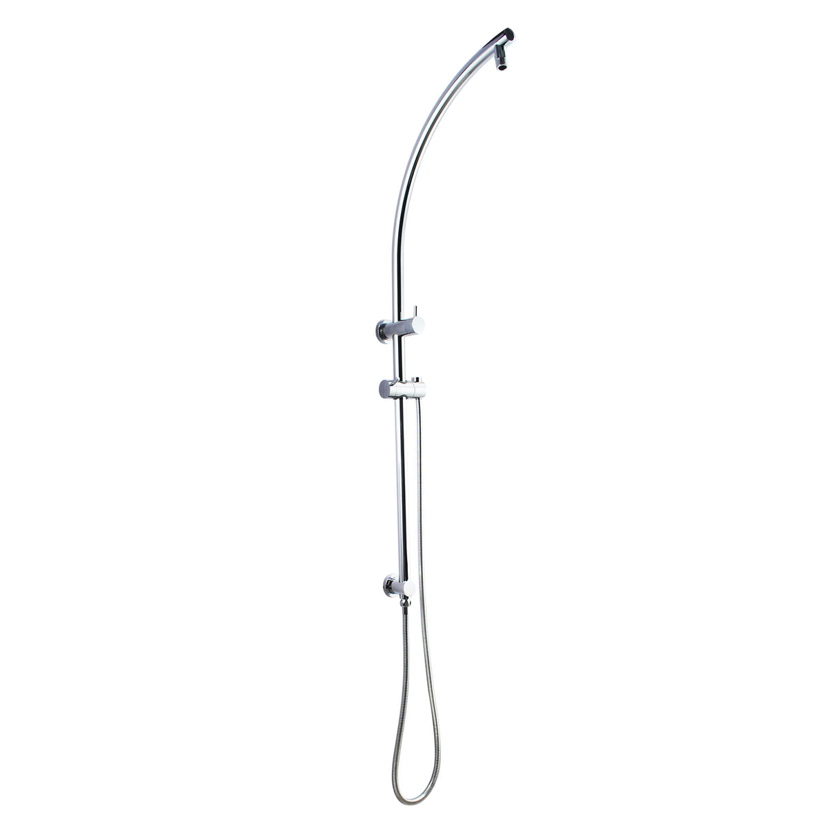 Stainless Steel & Solid Brass - 10" Curved Shower Station- Chrome SIlver