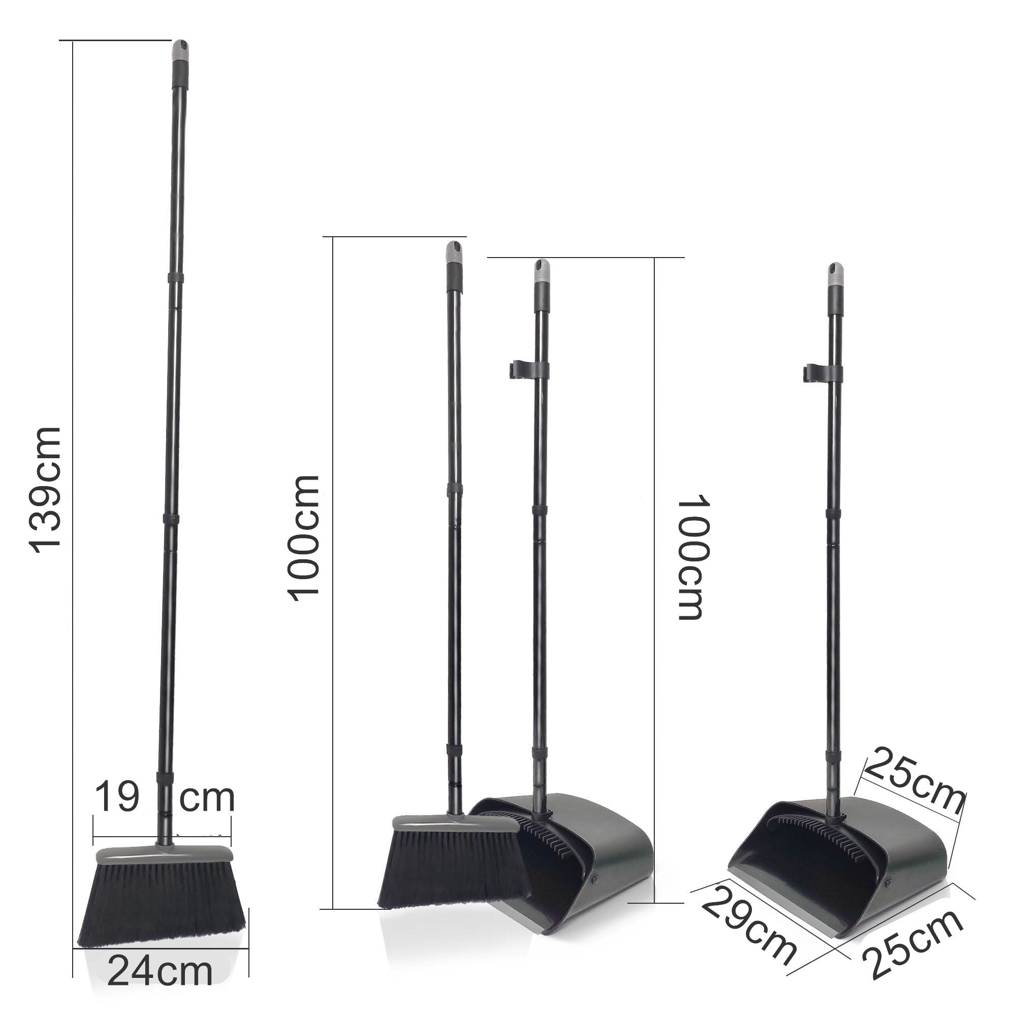 Keep your home clean with the Dolanx Long Handle Broom and Dustpan Set. Convertible height and foldable dustpan for easy storage. Get yours today!-Cleaning Products-Ezymall AU