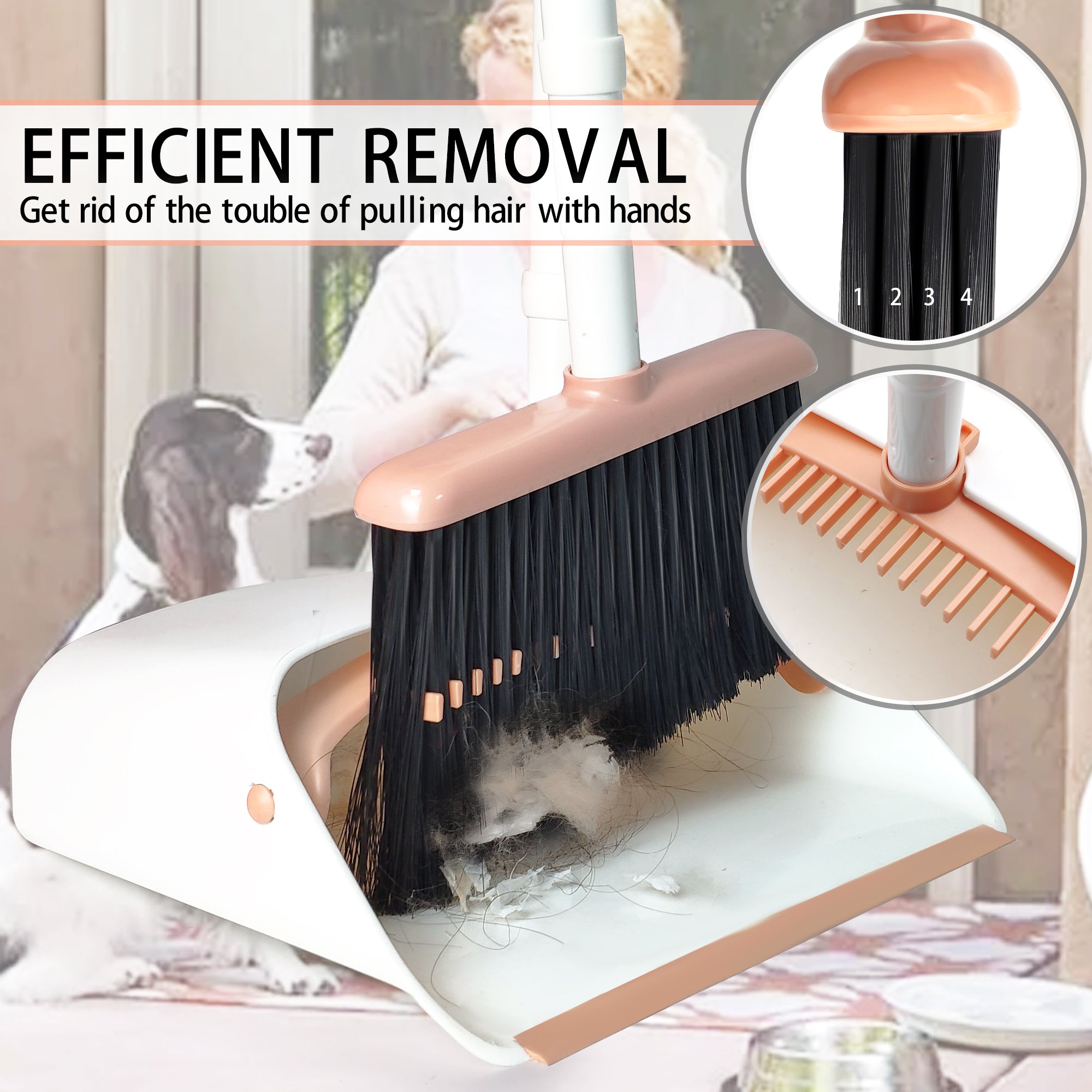 Buy the Dolanx Long Handle Broom and Dustpan Set! Convertible height & foldable dustpan for easy storage. Durable and convenient for all your cleaning needs. Order now!-Cleaning Products-Ezymall AU