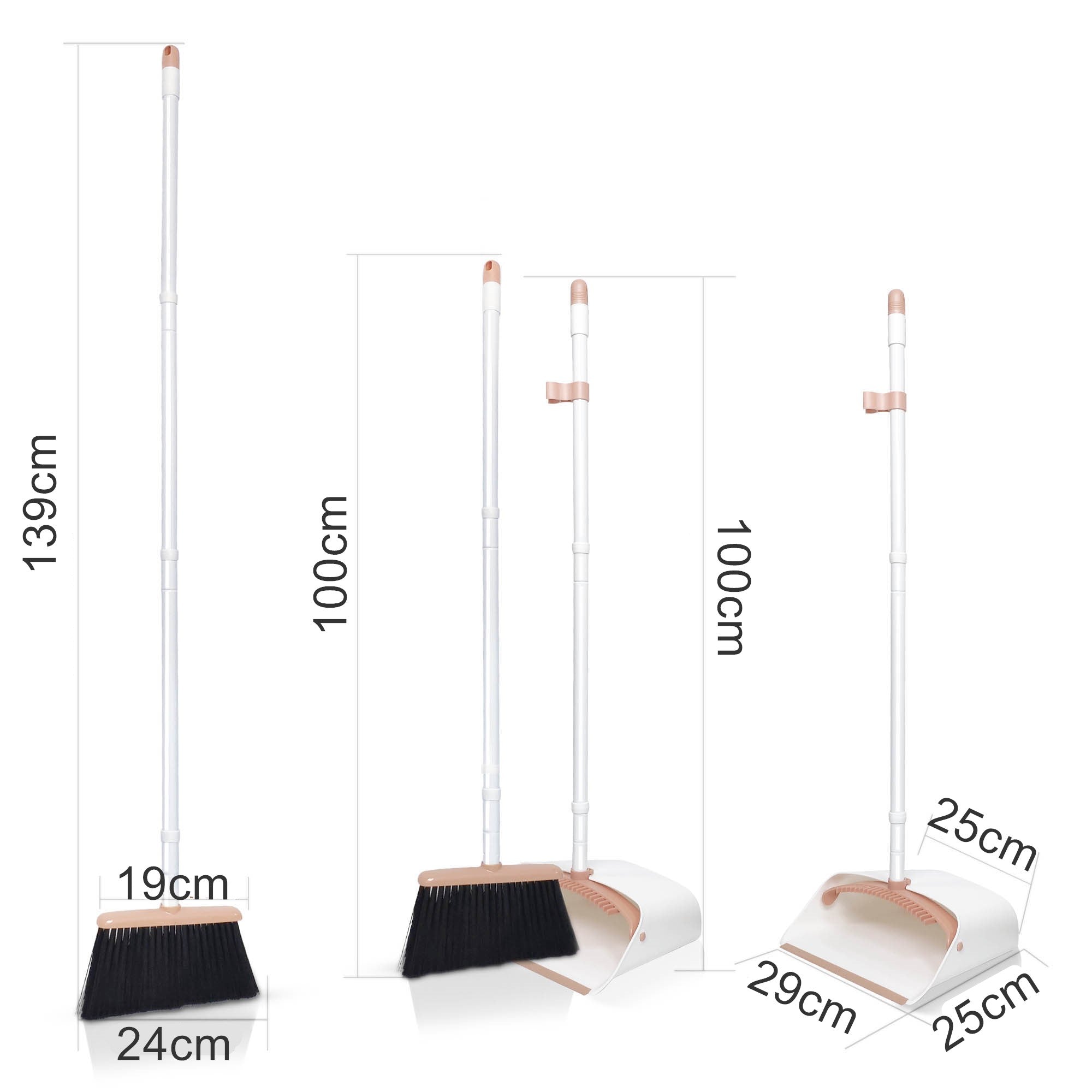Buy the Dolanx Long Handle Broom and Dustpan Set! Convertible height & foldable dustpan for easy storage. Durable and convenient for all your cleaning needs. Order now!-Cleaning Products-Ezymall AU