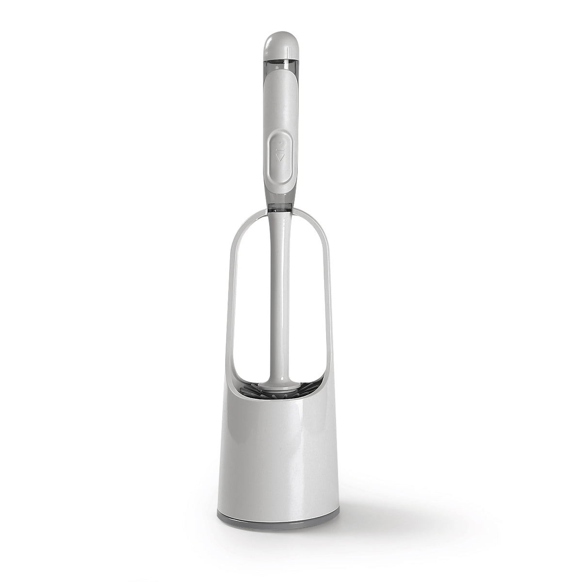 DOLANX Toilet Brush and Holder Set with Silicone Bristles and Built-in Soap Dispenser