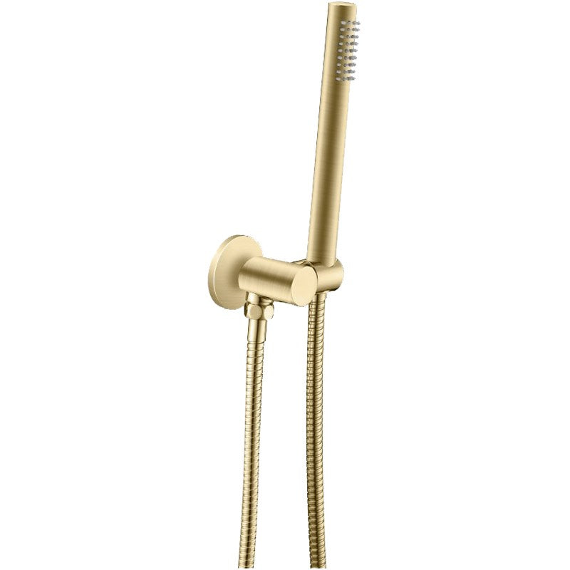 Upgrade your shower with this fixed round shower rail set. Featuring a handheld shower head, stainless steel rail, and solid brass components.-Shower Station-Ezymall AU