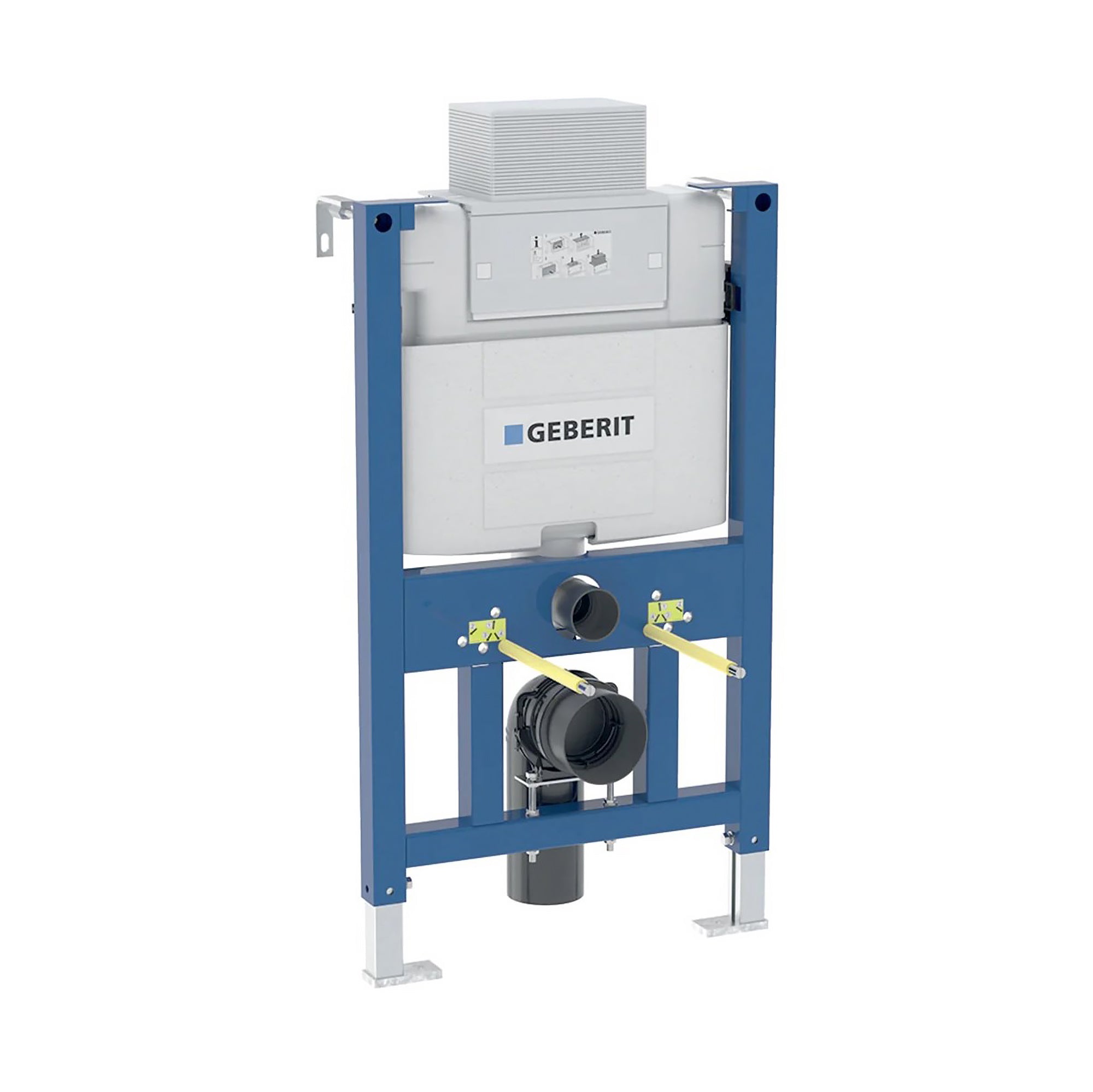 Compact Geberit concealed cistern and frame for wall-hung toilets. 820mm height, WELS 4 Star dual flush and 400kg load-rated support.-Toilet Cistern-Ezymall AU