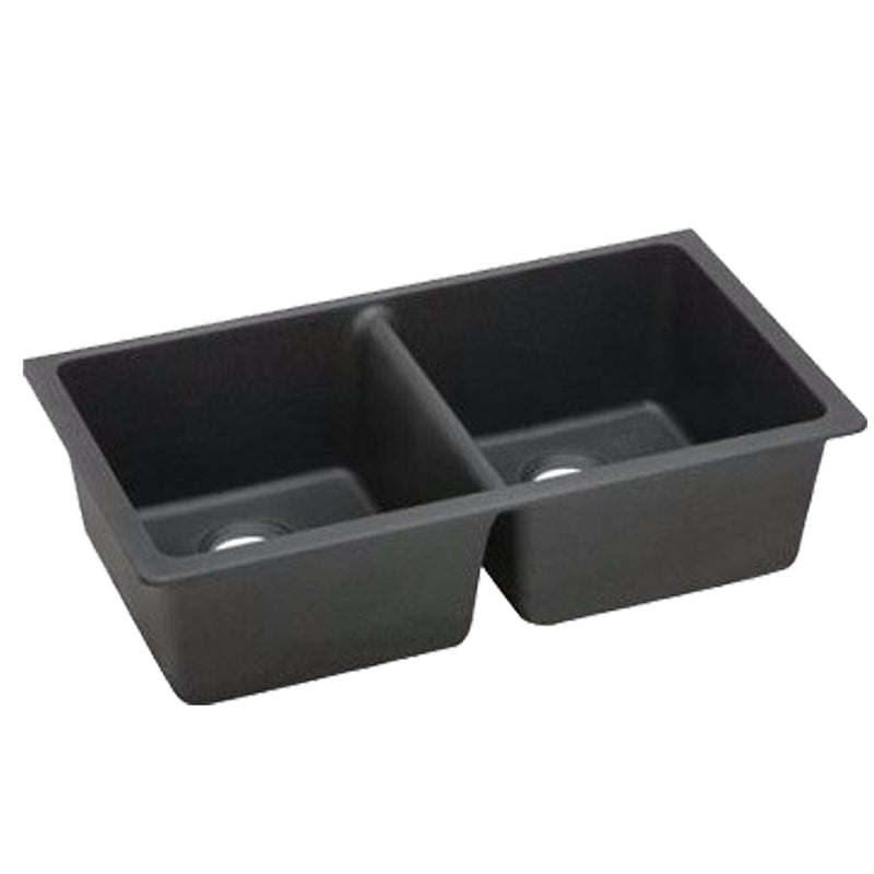 The Granite Arete Stone Double Bowl Kitchen Sink (838x476x241mm) in Black is durable and stylish. Upgrade your kitchen today! Fast shipping across Australia.-Kitchen Sink-Ezymall AU