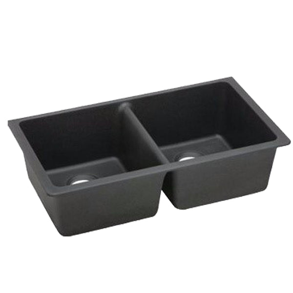 The Granite Arete Stone Double Bowl Kitchen Sink (838x476x241mm) in Black is durable and stylish. Upgrade your kitchen today! Fast shipping across Australia.-Kitchen Sink-Ezymall AU