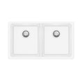 Load image into Gallery viewer, The Granite Arete Stone Double Bowl Kitchen Sink (838x476x241mm) in White is durable and stylish. Upgrade your kitchen today! Fast shipping across Australia.-Kitchen Sink-Ezymall AU
