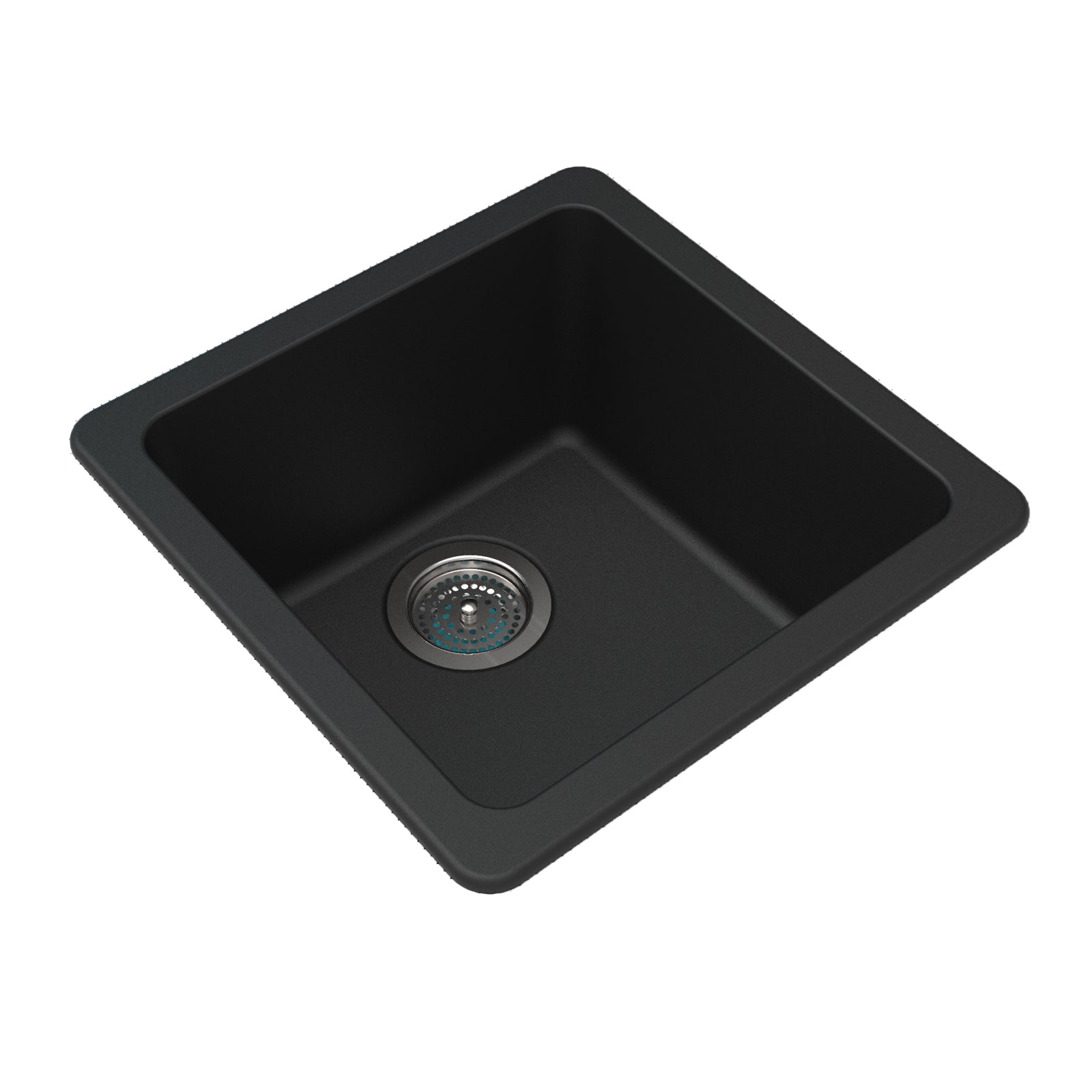 The Granite Arete Stone Single Bowl Kitchen Sink in Black (422*422mm) combines durability with a sleek design. Its square design adds a modern touch to your kitchen. Shop now at Ezymall Australia for quality kitchen solutions.-Kitchen Sink-Ezymall AU