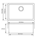 Load image into Gallery viewer, Granite arete stone single bowl kitchen sink 635 x 470 mm white – view 2
